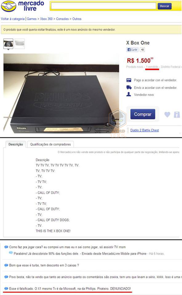 XBOX ONE POR R$ 1500,00
